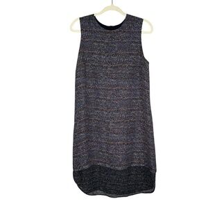 Theory multi color Abstract‎ silk organza sleeveless shift shirt dress. Size 8